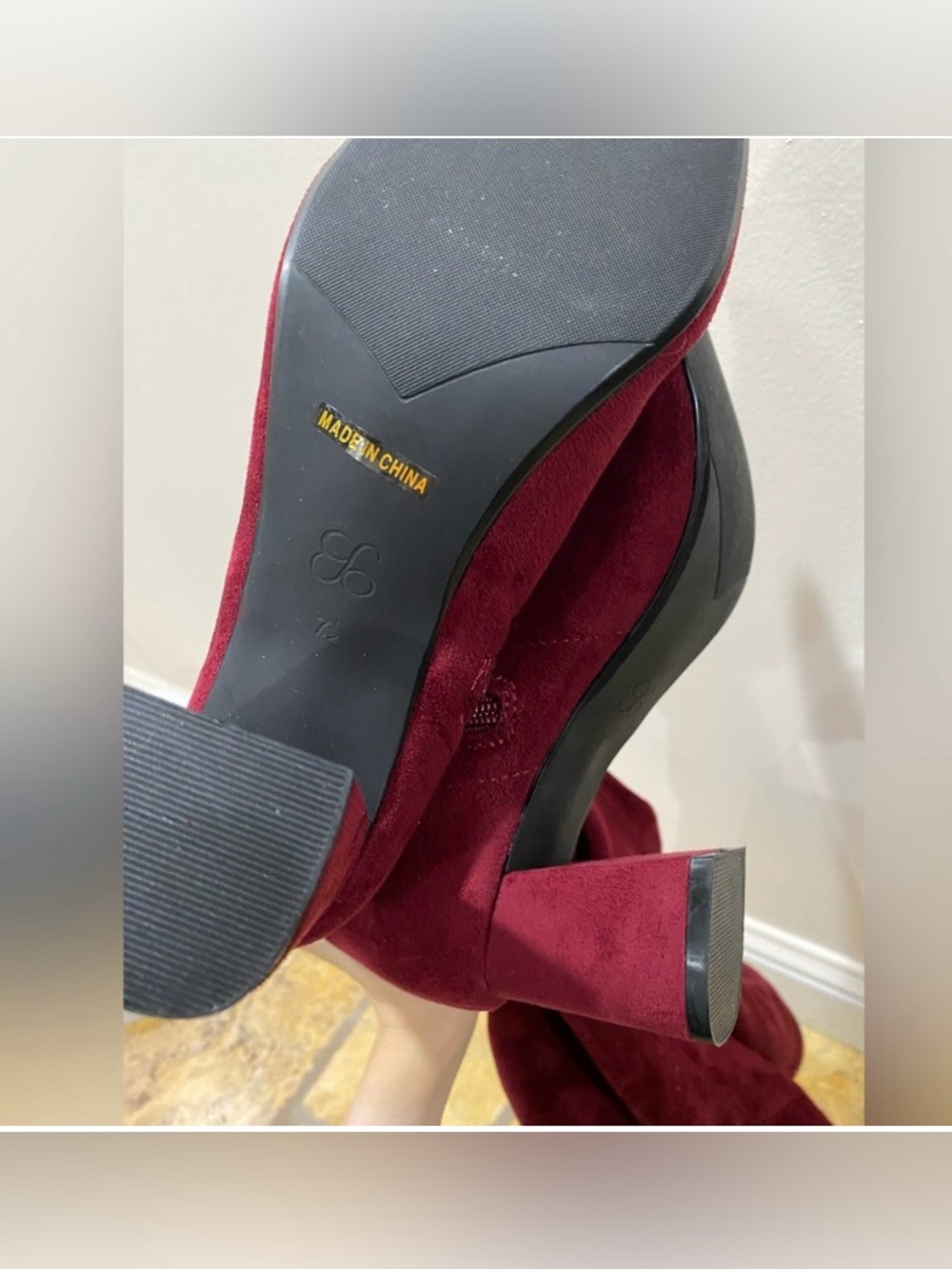 Cosy Island burgundy Minimalist Zipper Pointed Toe High Boots new without box - Picture 6 of 6